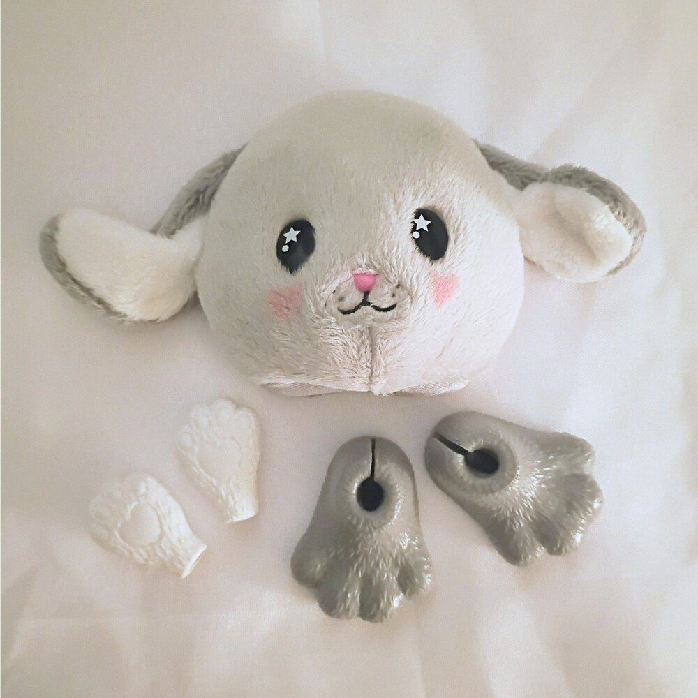 Barbie Cutie Reveal Bunny Rabbit Mascot Doll Costume White/Gray Head Paws Feet